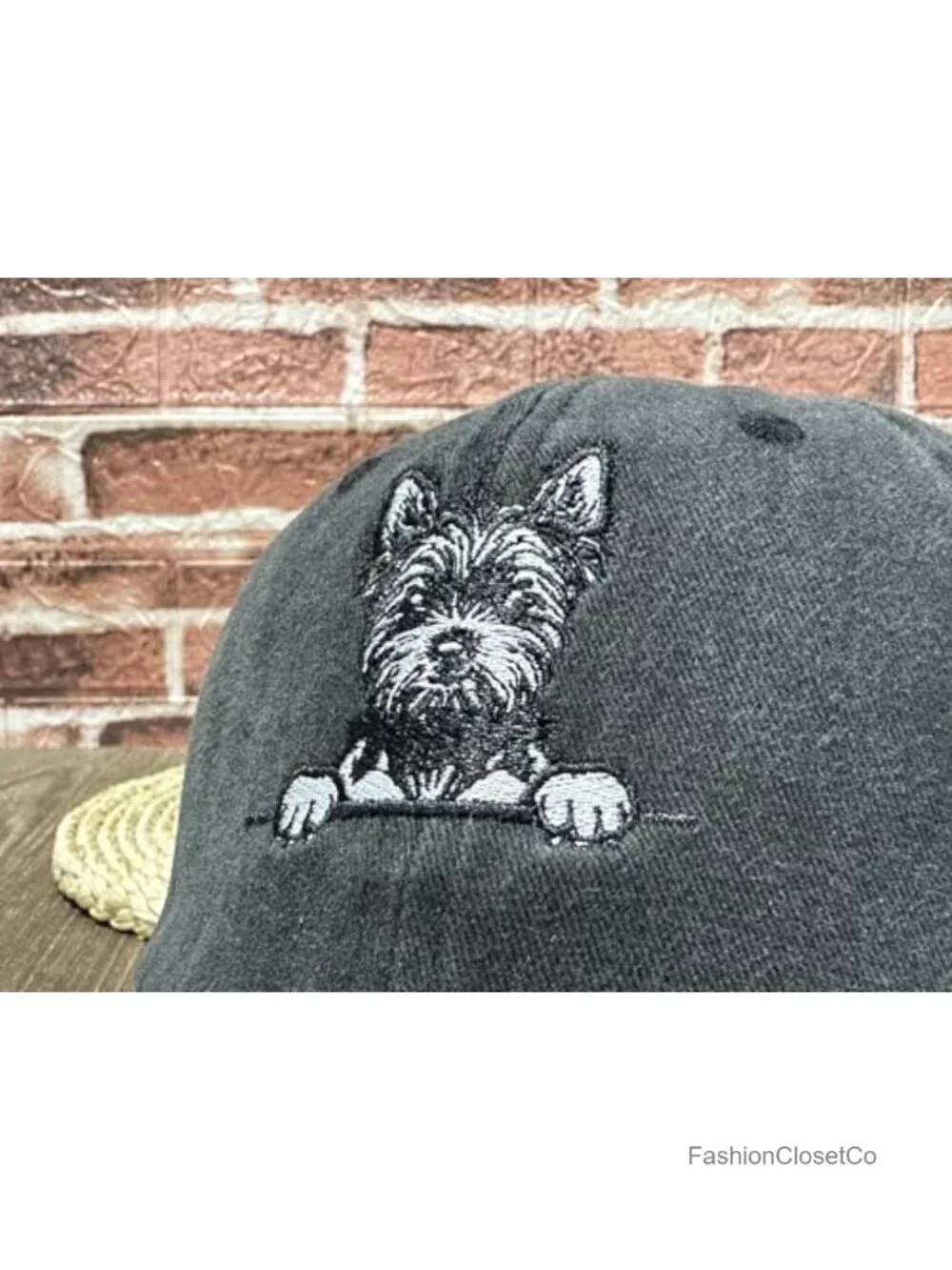 Embroidered Dog Baseball Cap Unisex Dad Hat Adjustable Cotton Twill